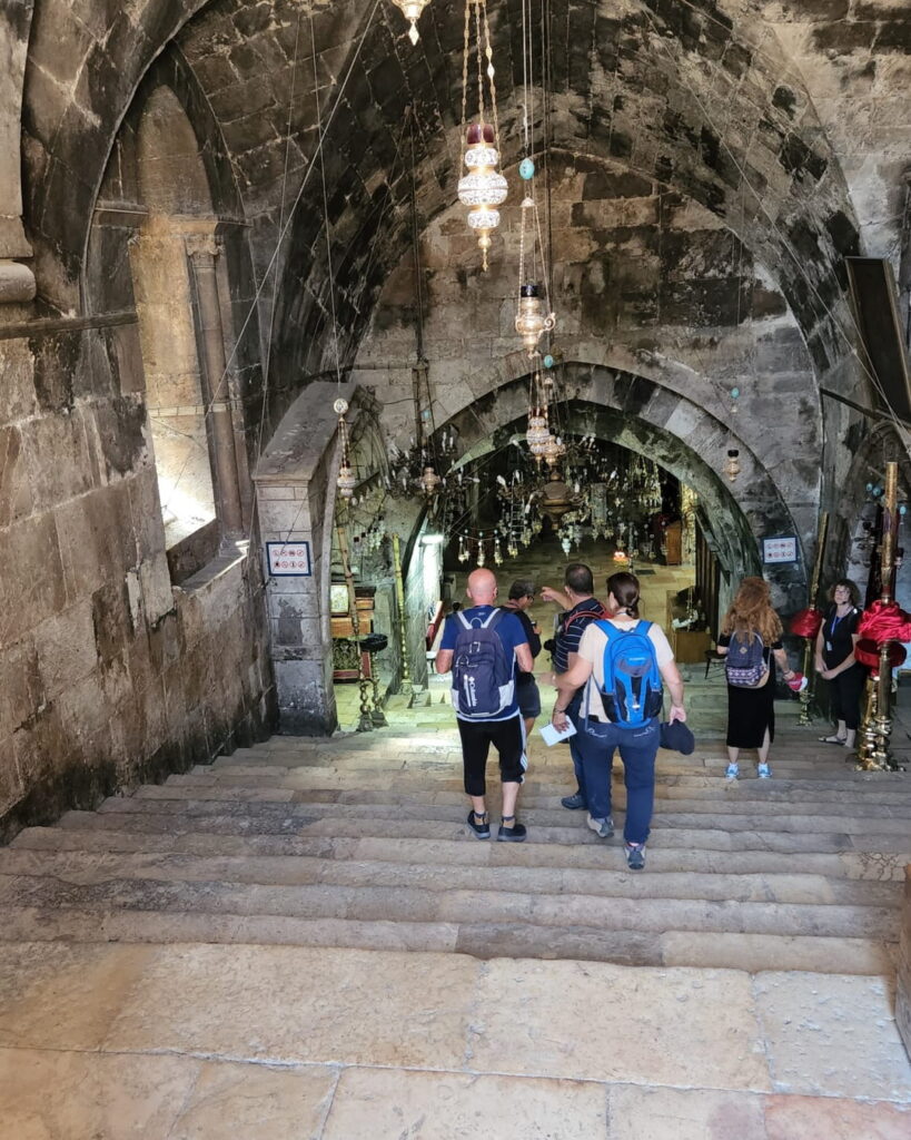 Stone staircase to Mary’s Tomb Jerusalem