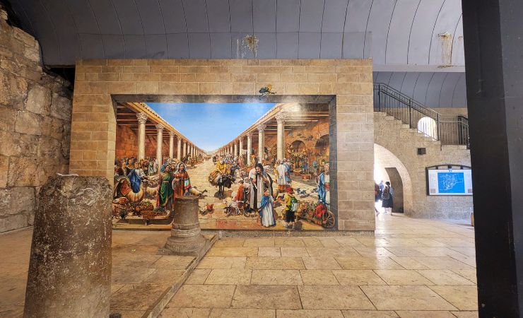 Wall mural in the Cardo Maximus Jerusalem