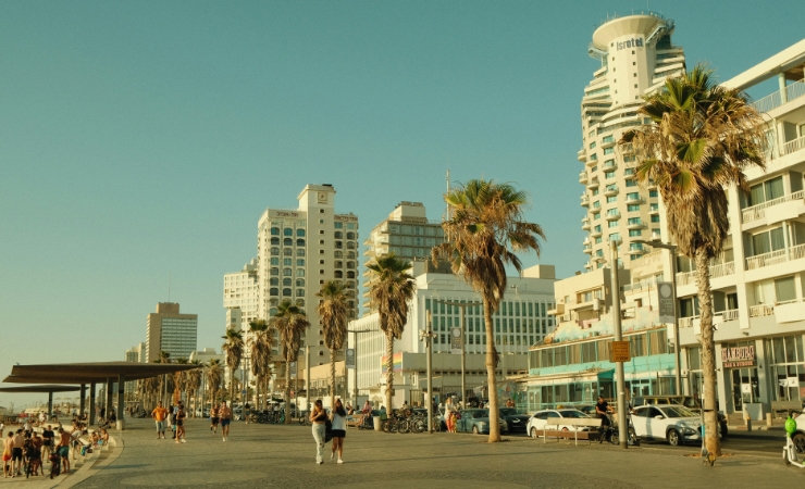 Beachfront Cafes and Hotels Tel Aviv Promenade
